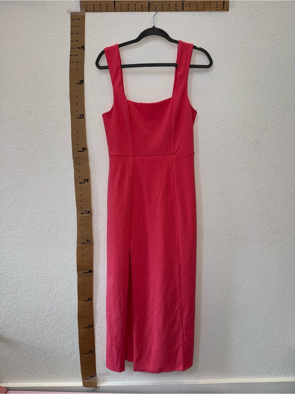 Show Me Your MuMu Sleek Square-Neck Midi Dress in Bright Pink
